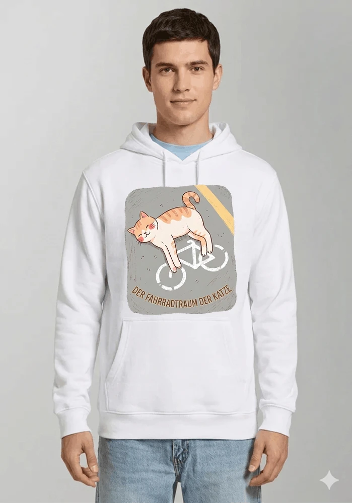 der fahrradtraum der katze t shirt ses katzenmotiv fr radfahre kapuzenpullover white