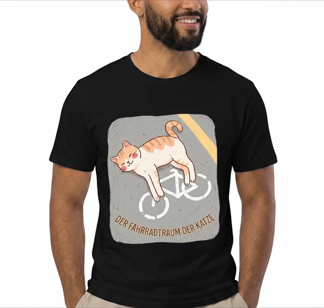 der fahrradtraum der katze t shirt ses katzenmotiv fr radfahre t shirt black