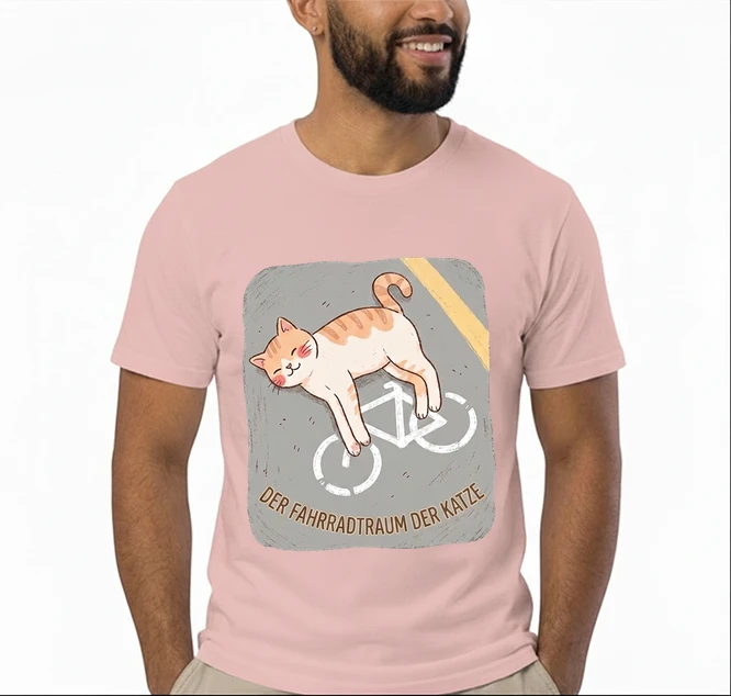 der fahrradtraum der katze t shirt ses katzenmotiv fr radfahre t shirt light pink