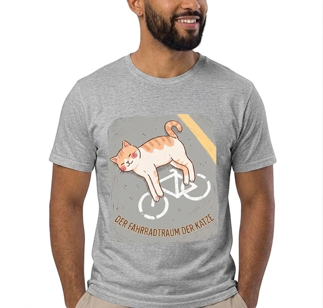 der fahrradtraum der katze t shirt ses katzenmotiv fr radfahre t shirt sport grey
