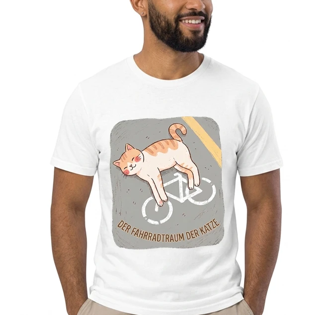 der fahrradtraum der katze t shirt ses katzenmotiv fr radfahre t shirt white