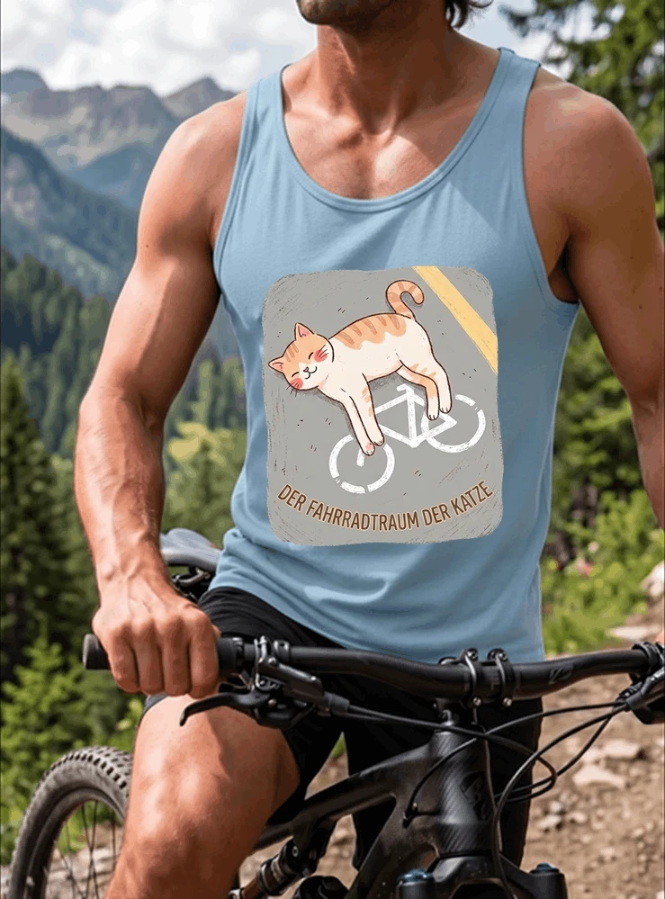 der fahrradtraum der katze t shirt ses katzenmotiv fr radfahre tanktop light blue