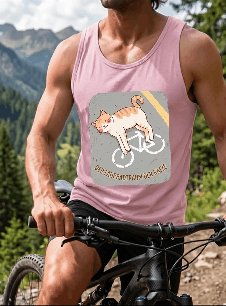 der fahrradtraum der katze t shirt ses katzenmotiv fr radfahre tanktop light pink