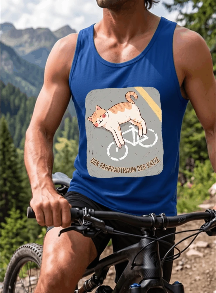 der fahrradtraum der katze t shirt ses katzenmotiv fr radfahre tanktop royal blue