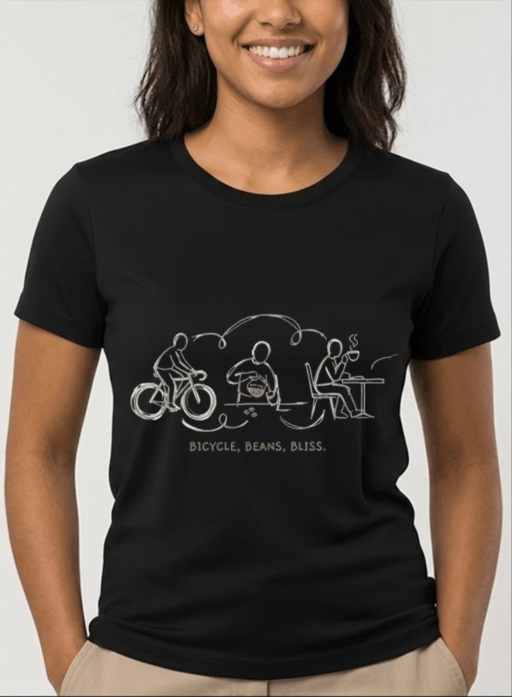 fahrrad kaffee t shirt bicycle beans bliss minimalist bike design fahrrad t shirt unisex shirt damen t shirt black