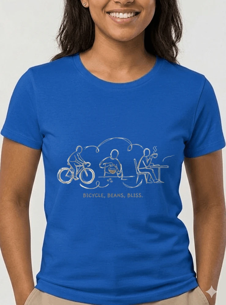 fahrrad kaffee t shirt bicycle beans bliss minimalist bike design fahrrad t shirt unisex shirt damen t shirt royal blue