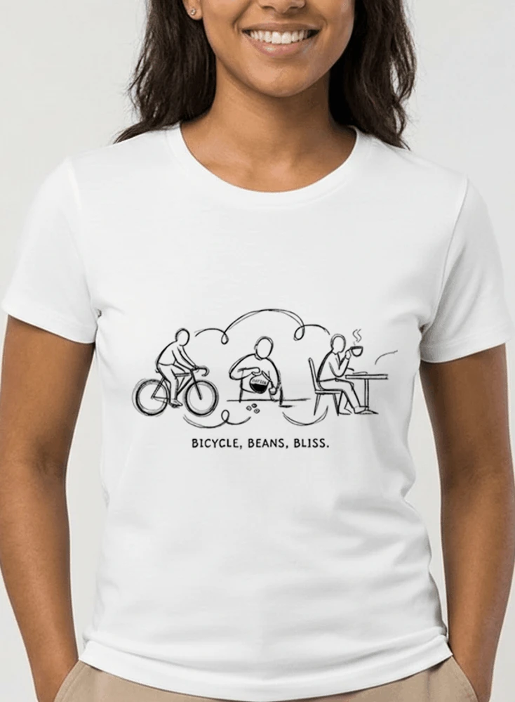 fahrrad kaffee t shirt bicycle beans bliss minimalist bike design fahrrad t shirt unisex shirt damen t shirt white