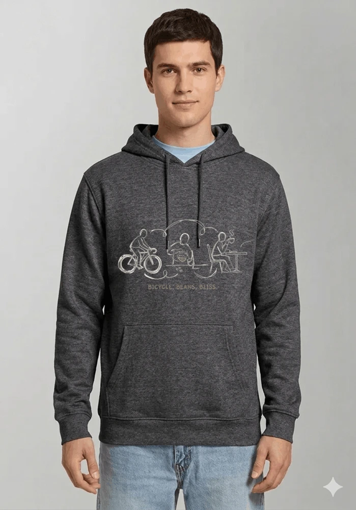 fahrrad kaffee t shirt bicycle beans bliss minimalist bike design fahrrad t shirt unisex shirt kapuzenpullover anthracite melange
