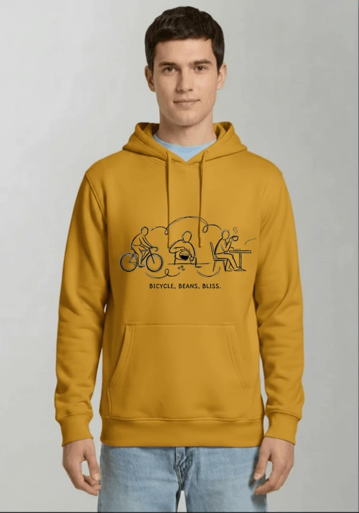 fahrrad kaffee t shirt bicycle beans bliss minimalist bike design fahrrad t shirt unisex shirt kapuzenpullover gold