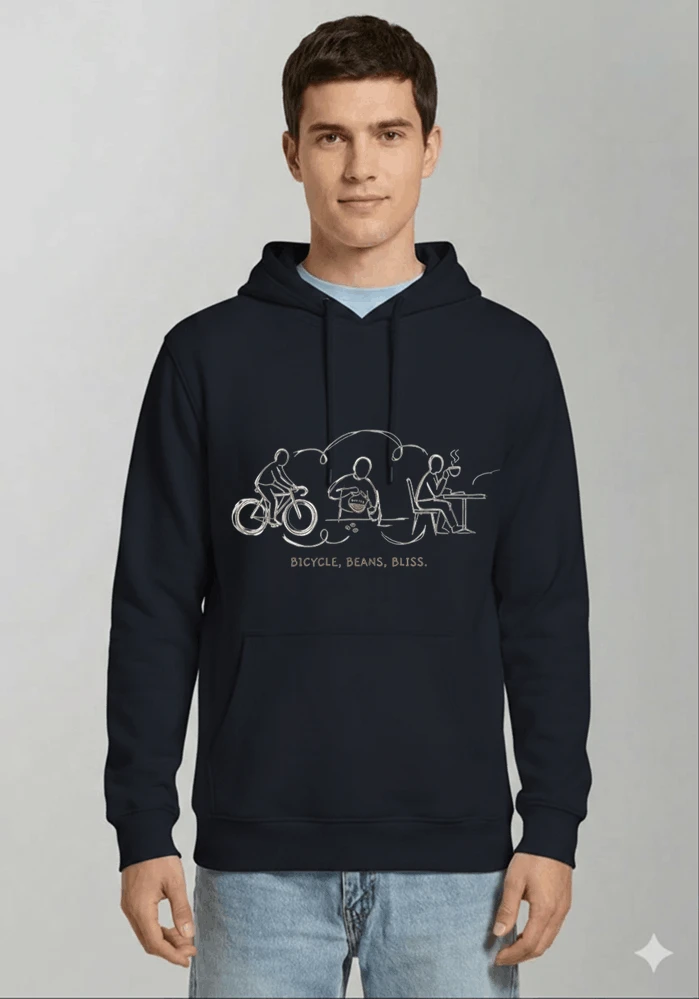 fahrrad kaffee t shirt bicycle beans bliss minimalist bike design fahrrad t shirt unisex shirt kapuzenpullover navy