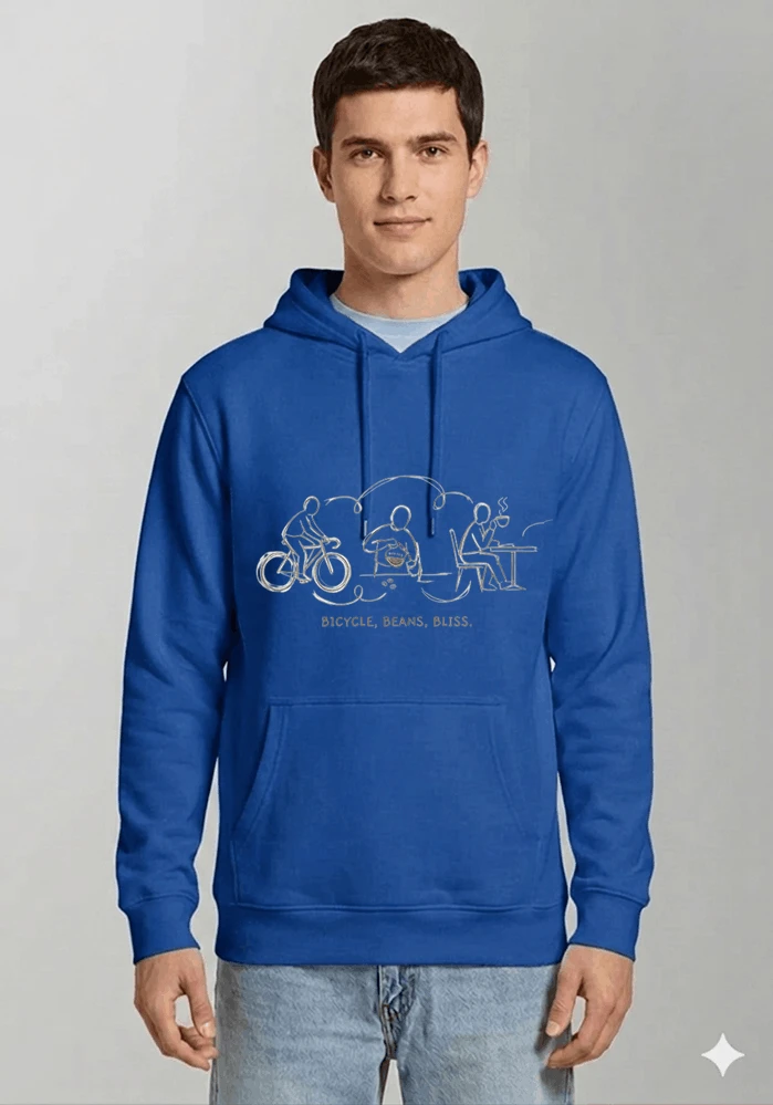 fahrrad kaffee t shirt bicycle beans bliss minimalist bike design fahrrad t shirt unisex shirt kapuzenpullover royal blue