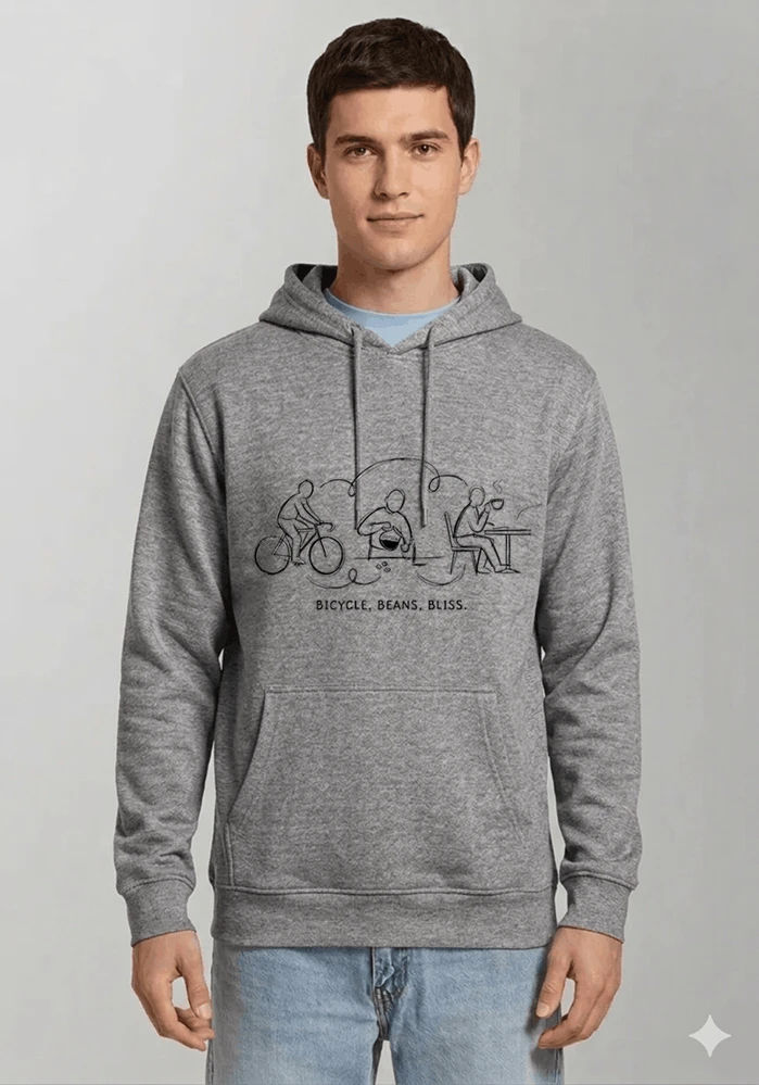 fahrrad kaffee t shirt bicycle beans bliss minimalist bike design fahrrad t shirt unisex shirt kapuzenpullover sport grey