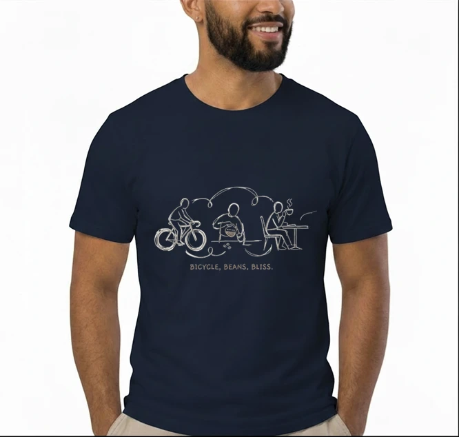 fahrrad kaffee t shirt bicycle beans bliss minimalist bike design fahrrad t shirt unisex shirt t shirt navy