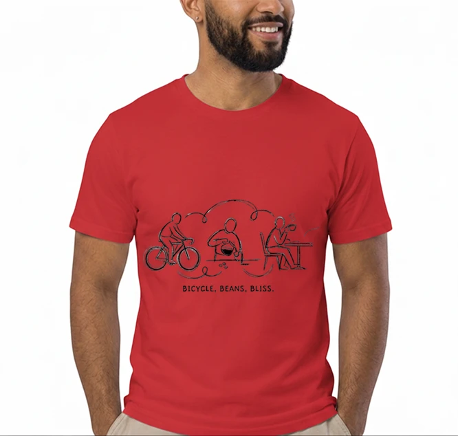 fahrrad kaffee t shirt bicycle beans bliss minimalist bike design fahrrad t shirt unisex shirt t shirt red
