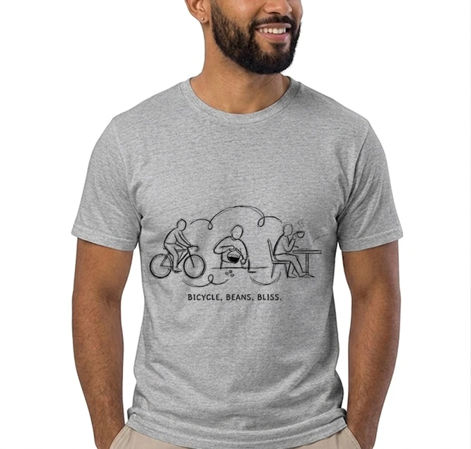 fahrrad kaffee t shirt bicycle beans bliss minimalist bike design fahrrad t shirt unisex shirt t shirt sport grey