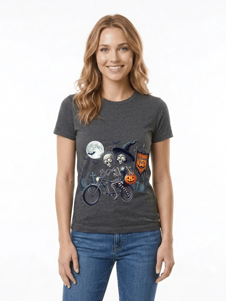 fahrrad t shirt halloween lustiges halloween t shirt damen t shirt anthracite melange