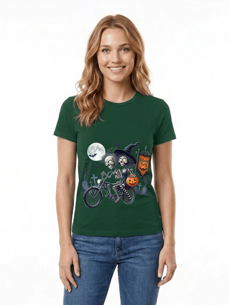 fahrrad t shirt halloween lustiges halloween t shirt damen t shirt forest green
