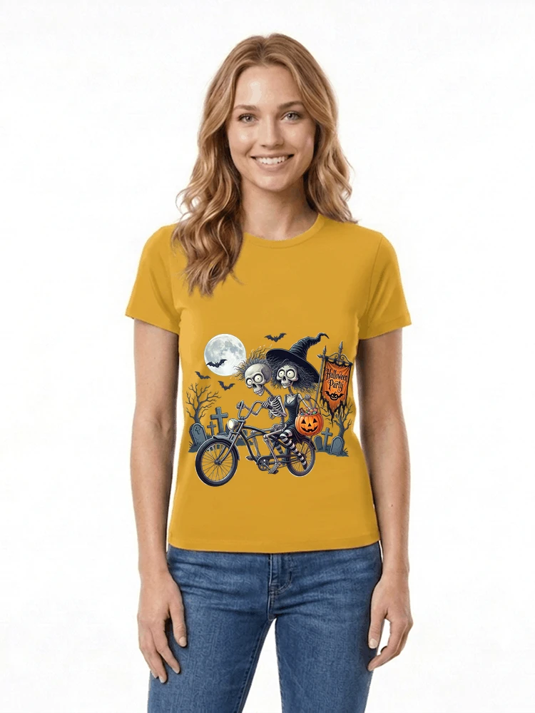 fahrrad t shirt halloween lustiges halloween t shirt damen t shirt gold