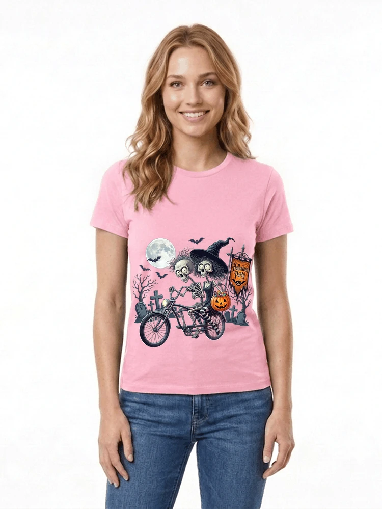 fahrrad t shirt halloween lustiges halloween t shirt damen t shirt light pink