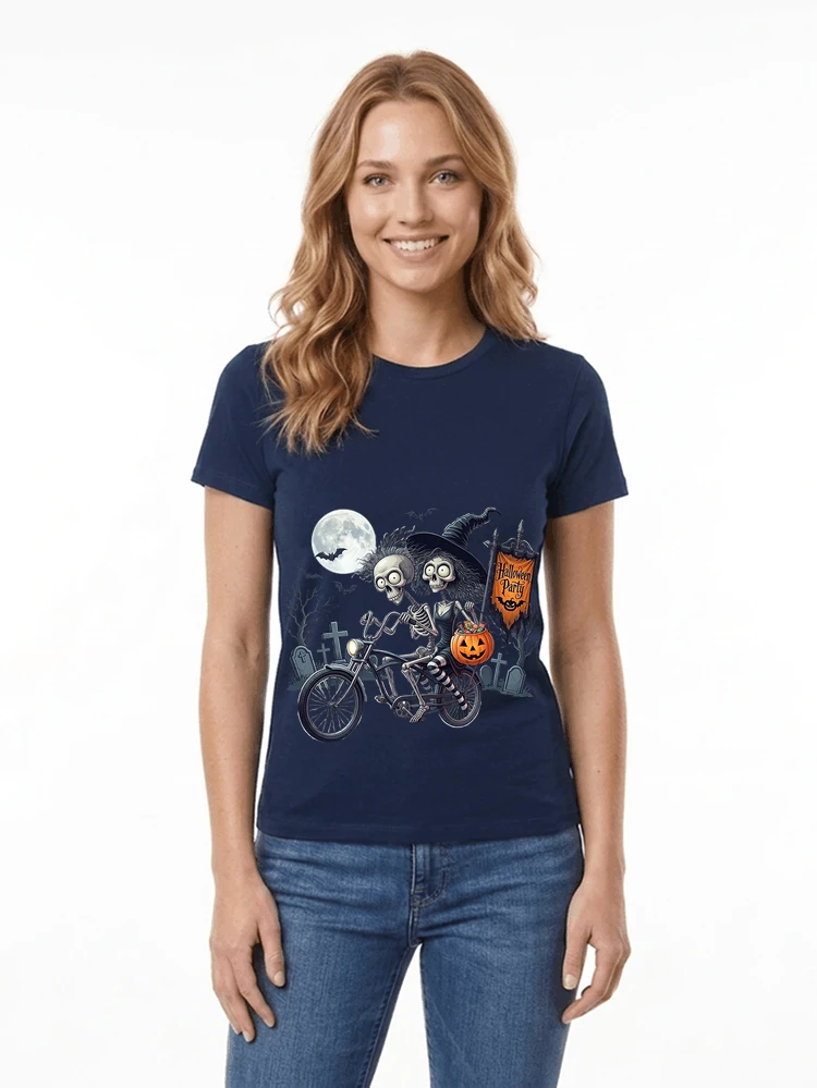fahrrad t shirt halloween lustiges halloween t shirt damen t shirt navy