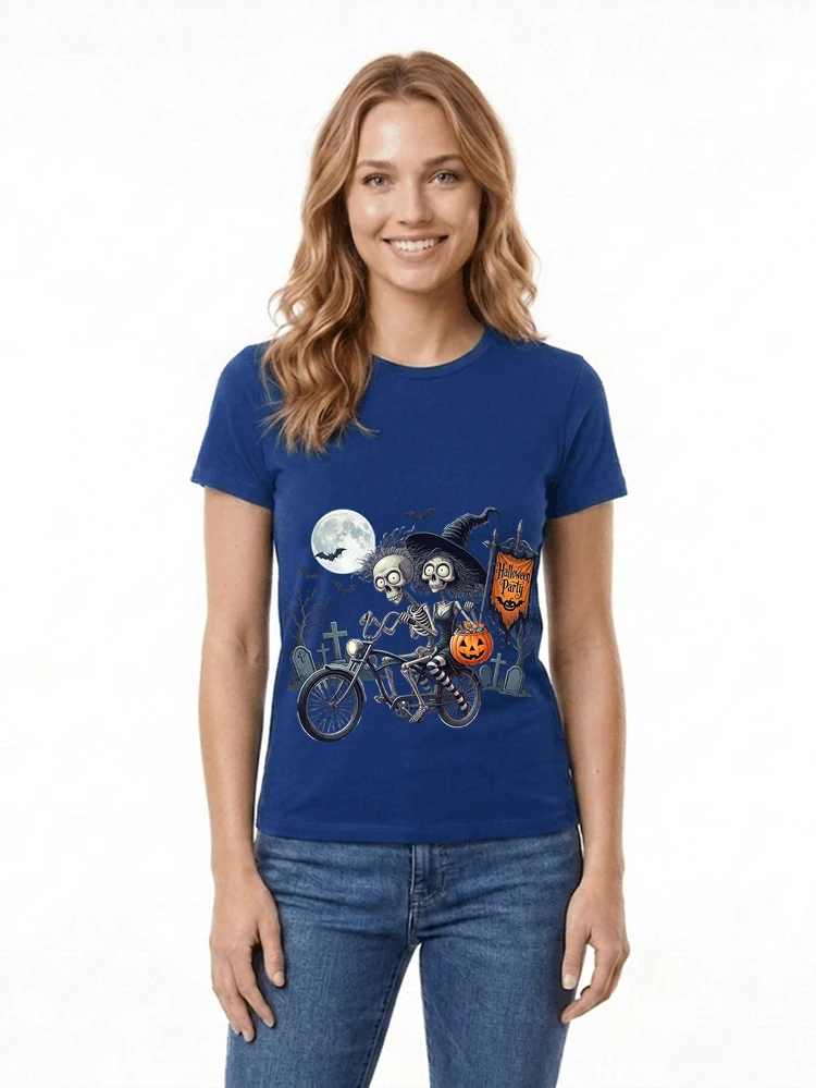 fahrrad t shirt halloween lustiges halloween t shirt damen t shirt royal blue