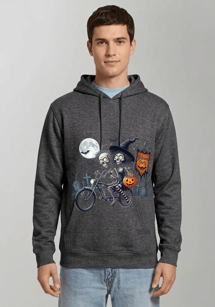 fahrrad t shirt halloween lustiges halloween t shirt kapuzenpullover anthracite melange