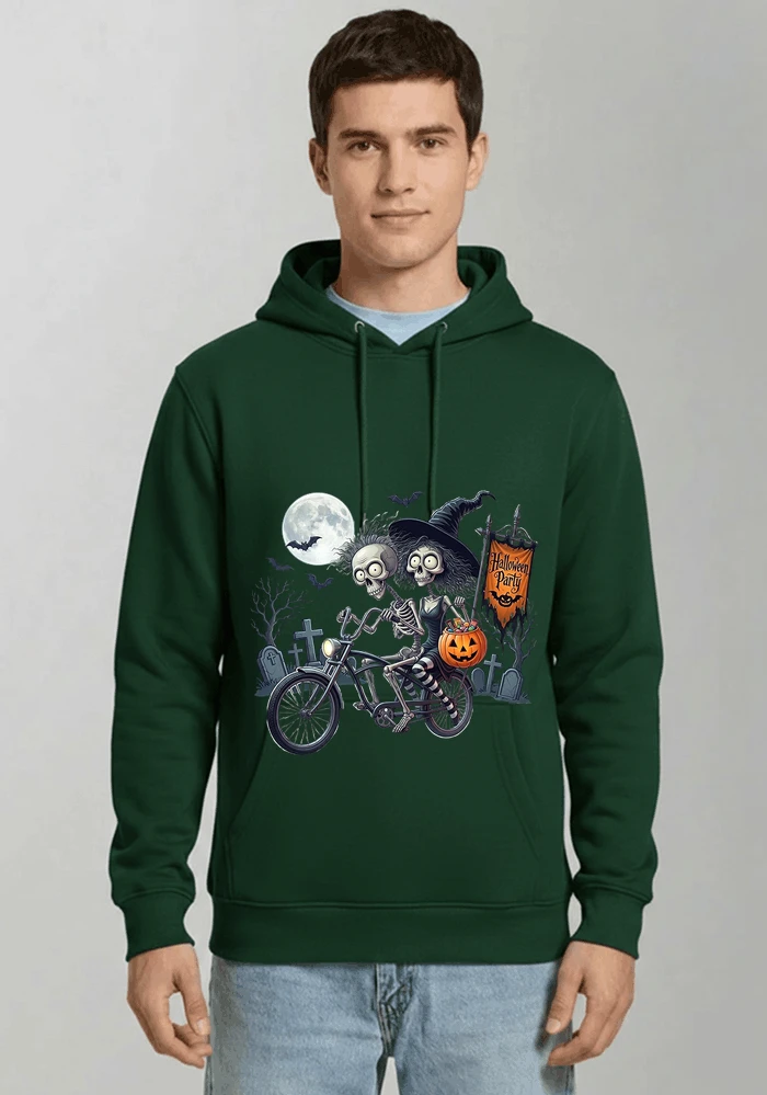 fahrrad t shirt halloween lustiges halloween t shirt kapuzenpullover forest green
