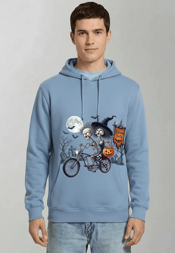 fahrrad t shirt halloween lustiges halloween t shirt kapuzenpullover light blue