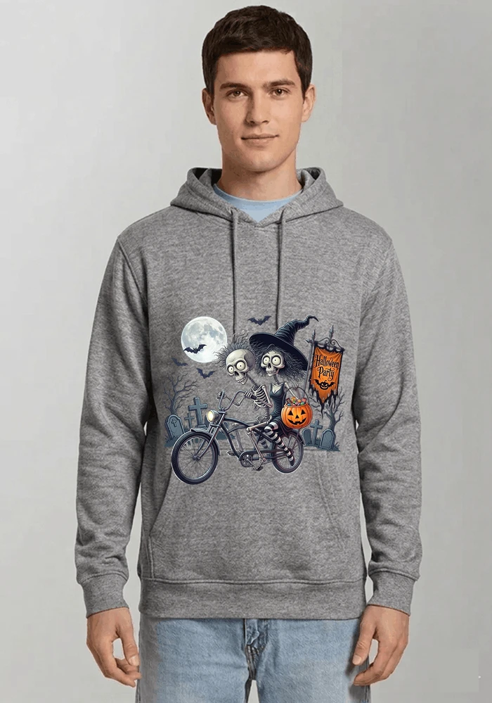 fahrrad t shirt halloween lustiges halloween t shirt kapuzenpullover sport grey