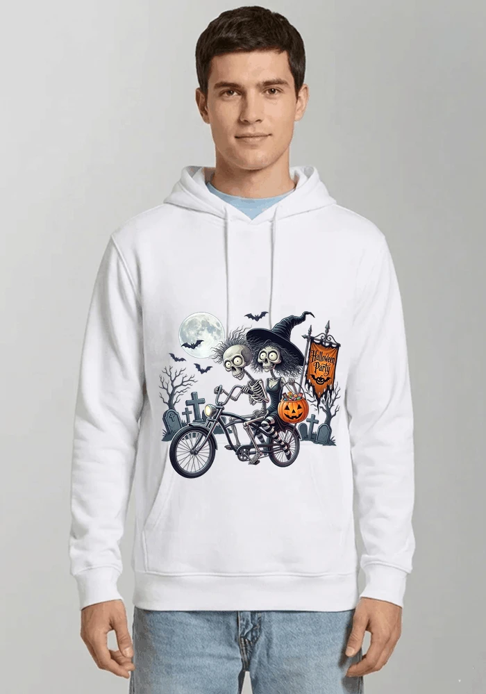 fahrrad t shirt halloween lustiges halloween t shirt kapuzenpullover white