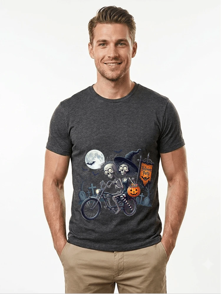 fahrrad t shirt halloween lustiges halloween t shirt t shirt anthracite melange