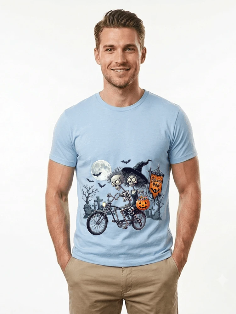 fahrrad t shirt halloween lustiges halloween t shirt t shirt light blue
