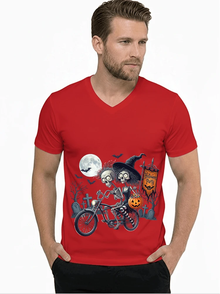 fahrrad t shirt halloween lustiges halloween t shirt t shirt mit v ausschnitt red