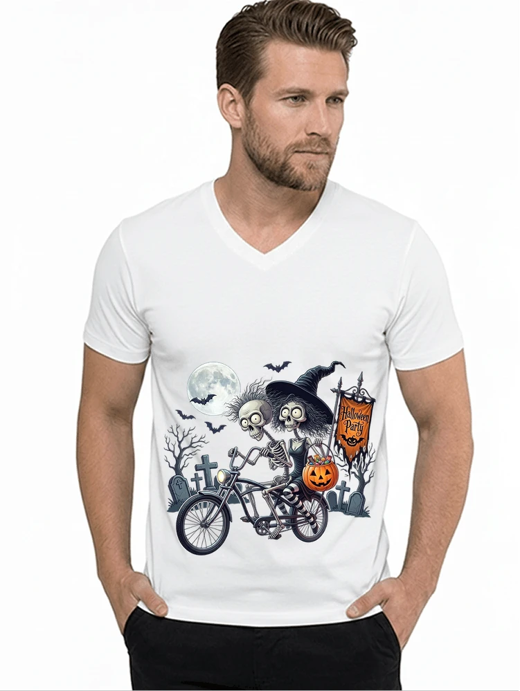 fahrrad t shirt halloween lustiges halloween t shirt t shirt mit v ausschnitt white
