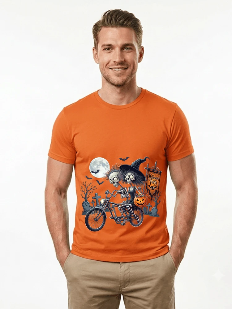 fahrrad t shirt halloween lustiges halloween t shirt t shirt orange