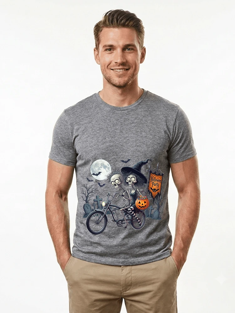 fahrrad t shirt halloween lustiges halloween t shirt t shirt sport grey