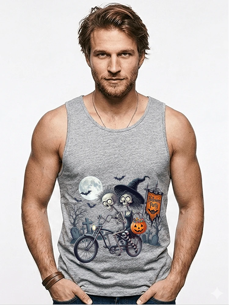 fahrrad t shirt halloween lustiges halloween t shirt tanktop sport grey
