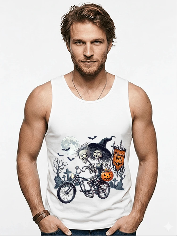 fahrrad t shirt halloween lustiges halloween t shirt tanktop white