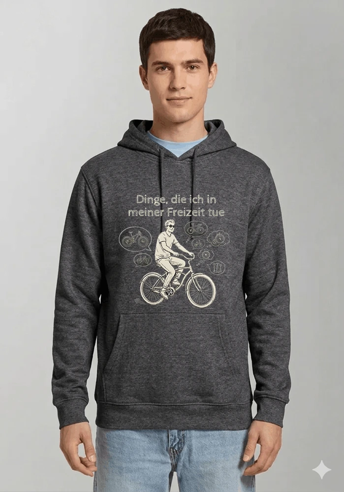 fahrrad t shirt herren damen perfektes geschenk fr fahrrad liebhaber kapuzenpullover anthracite melange