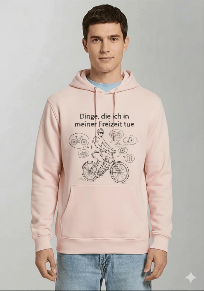 fahrrad t shirt herren damen perfektes geschenk fr fahrrad liebhaber kapuzenpullover light pink