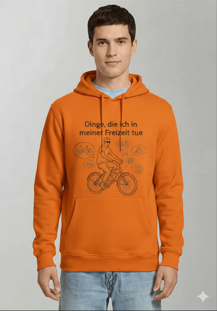 fahrrad t shirt herren damen perfektes geschenk fr fahrrad liebhaber kapuzenpullover orange