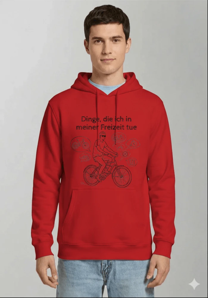 fahrrad t shirt herren damen perfektes geschenk fr fahrrad liebhaber kapuzenpullover red