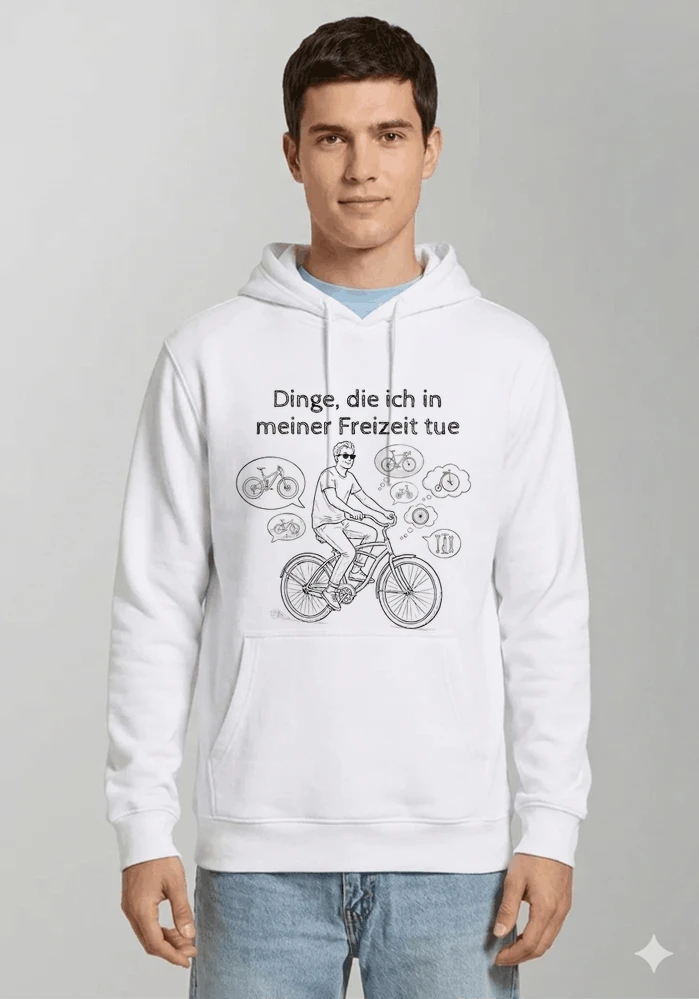 fahrrad t shirt herren damen perfektes geschenk fr fahrrad liebhaber kapuzenpullover white