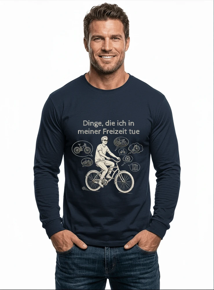fahrrad t shirt herren damen perfektes geschenk fr fahrrad liebhaber langarmshirt navy