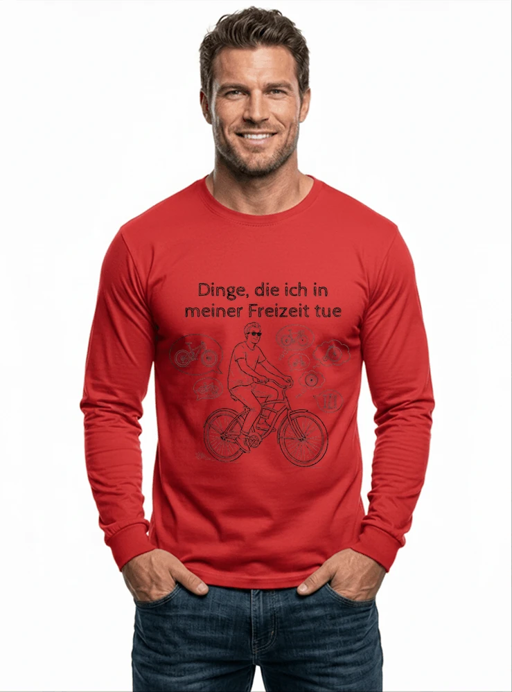 fahrrad t shirt herren damen perfektes geschenk fr fahrrad liebhaber langarmshirt red