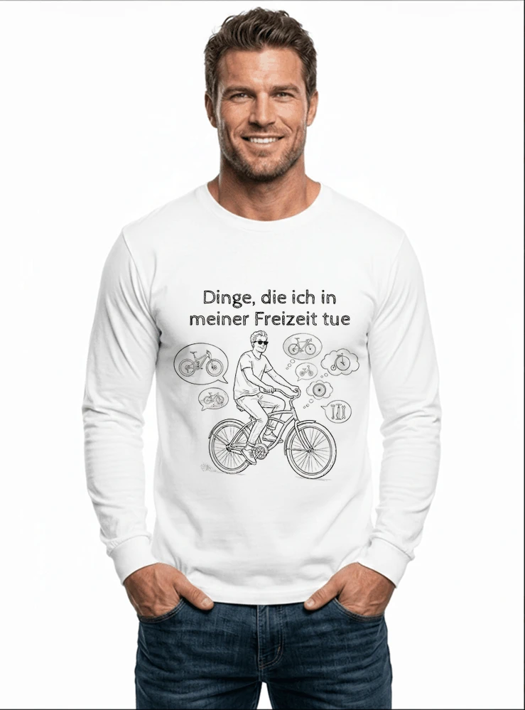 fahrrad t shirt herren damen perfektes geschenk fr fahrrad liebhaber langarmshirt white
