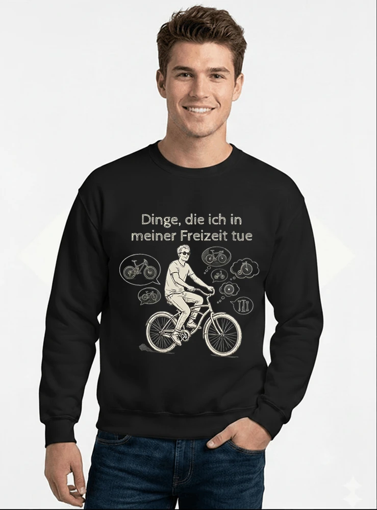 fahrrad t shirt herren damen perfektes geschenk fr fahrrad liebhaber sweatshirt mit rundhalsausschnitt black