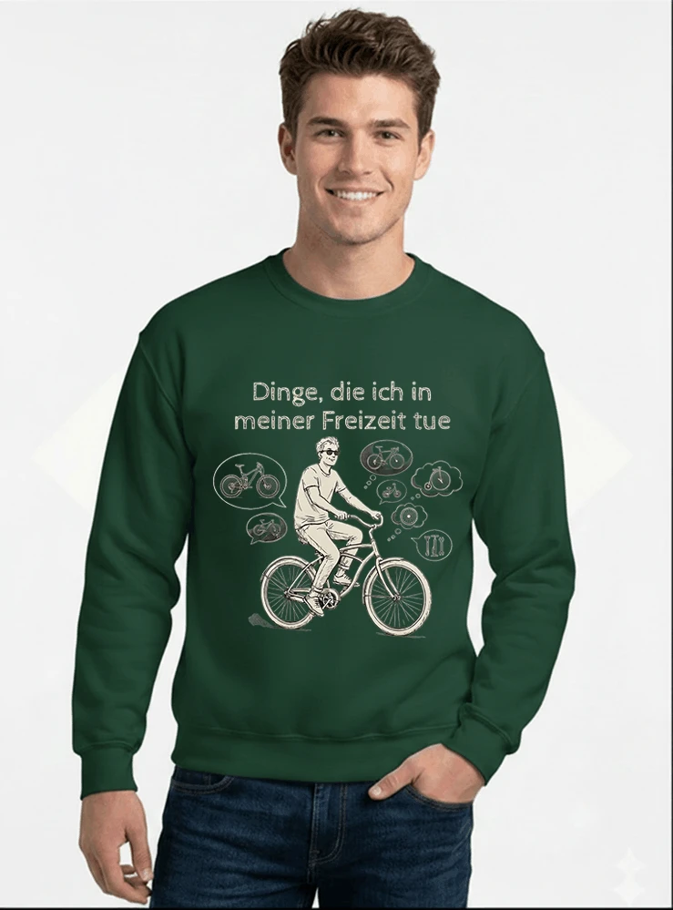 fahrrad t shirt herren damen perfektes geschenk fr fahrrad liebhaber sweatshirt mit rundhalsausschnitt forest green