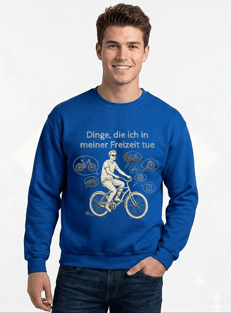 fahrrad t shirt herren damen perfektes geschenk fr fahrrad liebhaber sweatshirt mit rundhalsausschnitt royal blue
