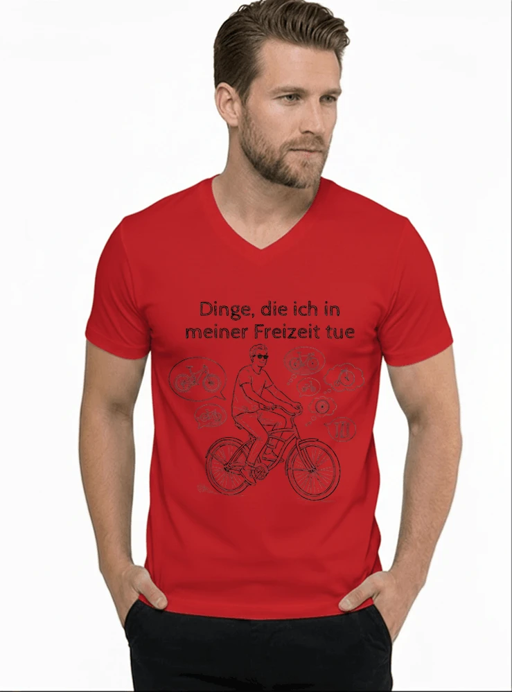 fahrrad t shirt herren damen perfektes geschenk fr fahrrad liebhaber t shirt mit v ausschnitt red